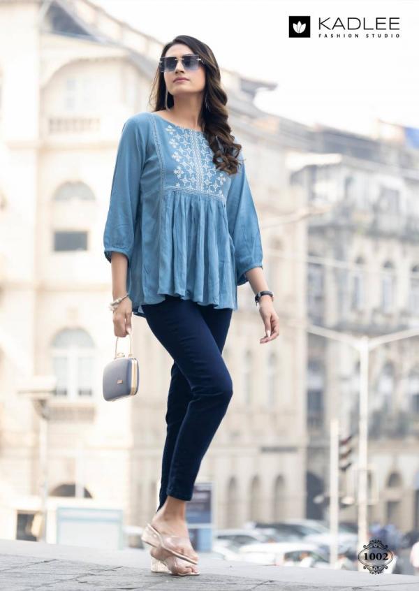 Kadlee Crystal Rayon Wrinkle Thread Work Tops Collection