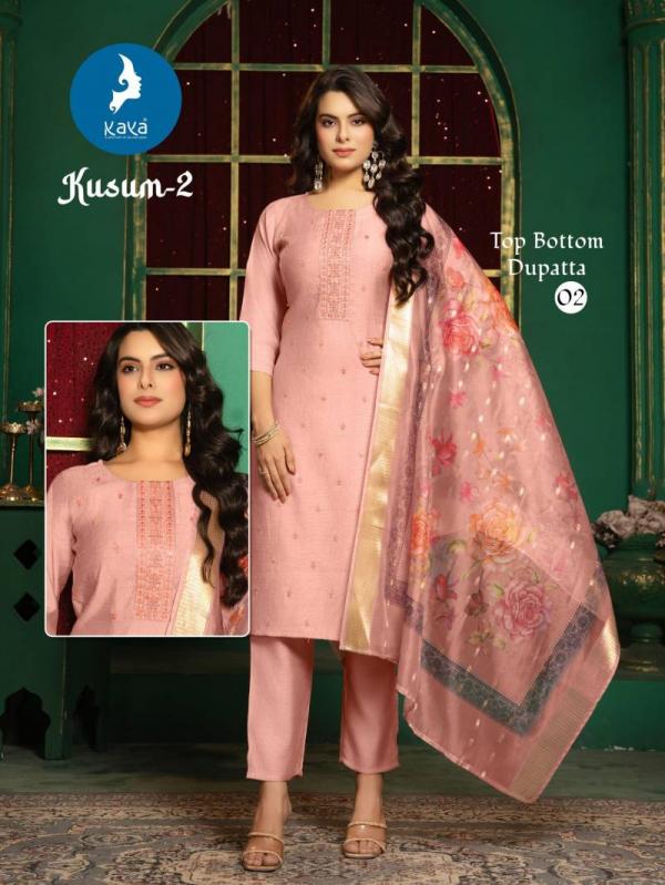Kaya Kusum 2 Vertical Silk Kurti Bottom With Dupatta Collection