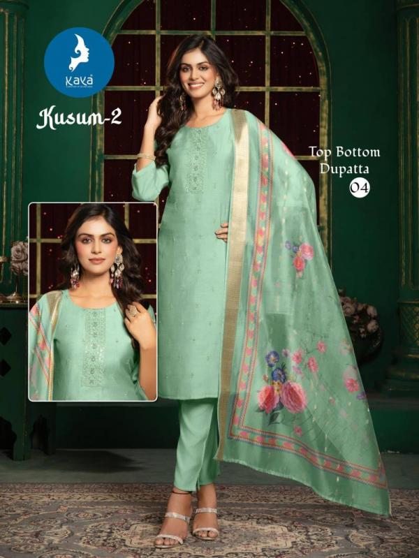 Kaya Kusum 2 Vertical Silk Kurti Bottom With Dupatta Collection