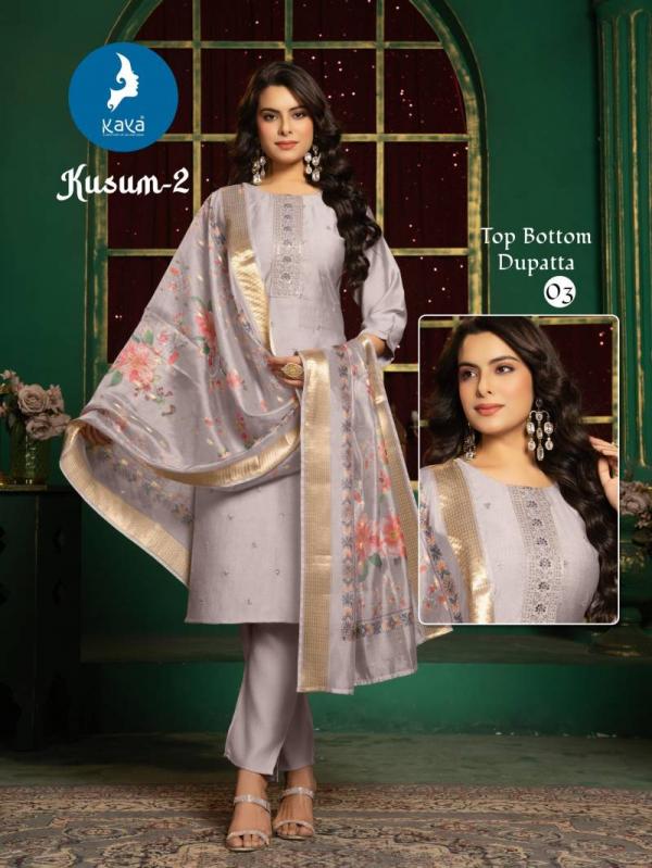 Kaya Kusum 2 Vertical Silk Kurti Bottom With Dupatta Collection