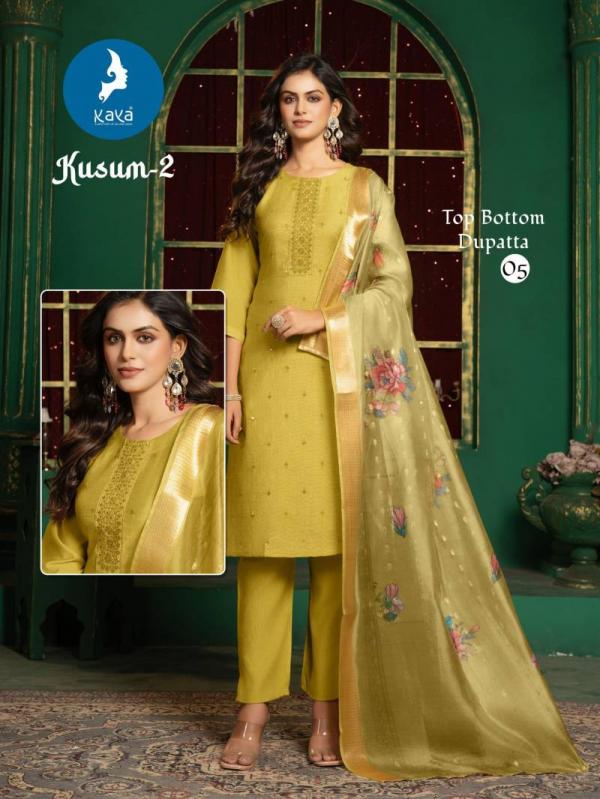 Kaya Kusum 2 Vertical Silk Kurti Bottom With Dupatta Collection
