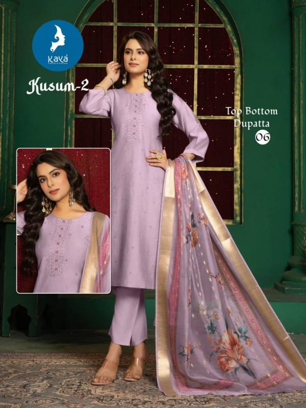 Kaya Kusum 2 Vertical Silk Kurti Bottom With Dupatta Collection