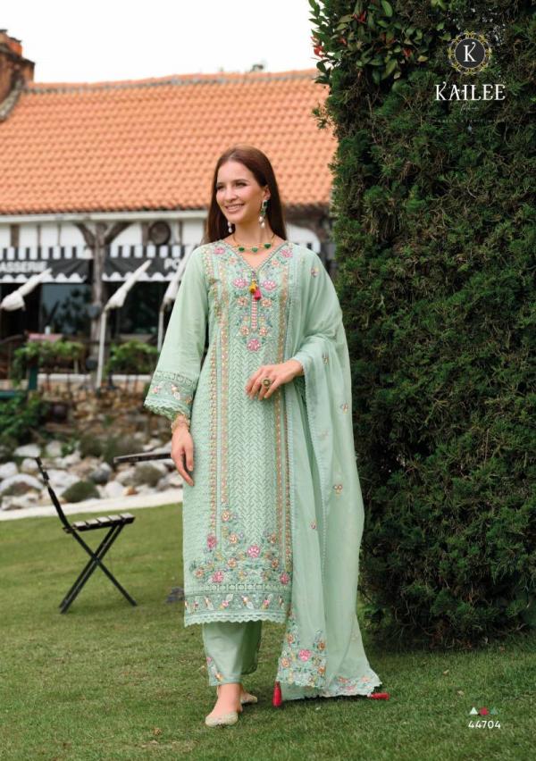 Kailee Gulzar Cotton Schiffli Top Bottom With Dupatta Collection