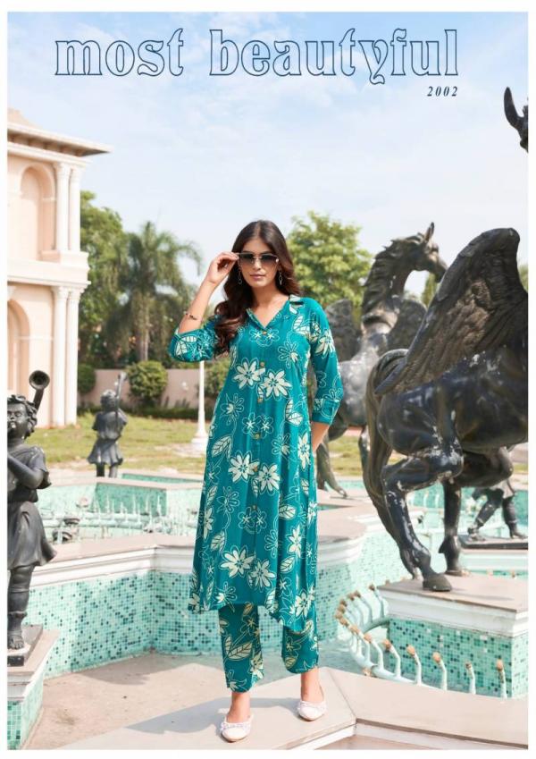 Tips And Tops Trendy Touch Vol 2 Rayon Printed Co Ord Set