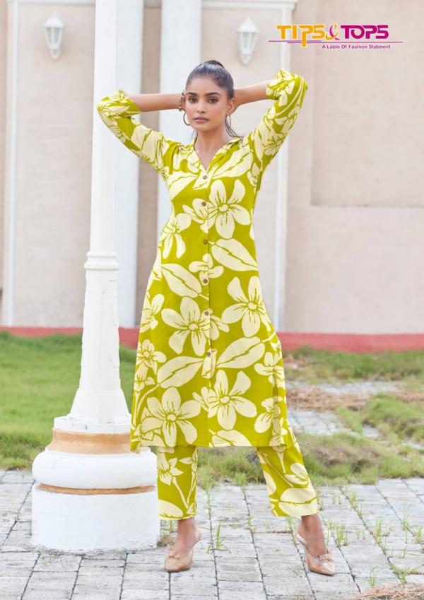 Tips And Tops Trendy Touch Vol 2 Rayon Printed Co Ord Set