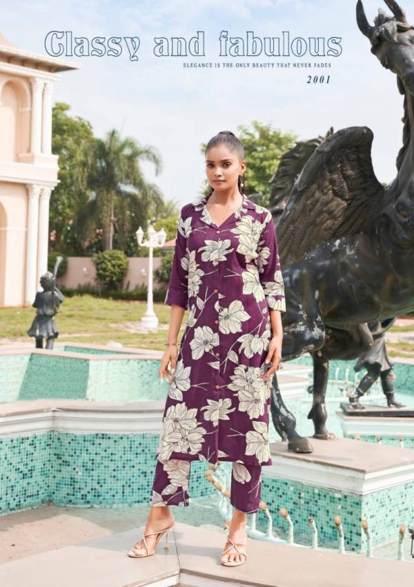 Tips And Tops Trendy Touch Vol 2 Rayon Printed Co Ord Set