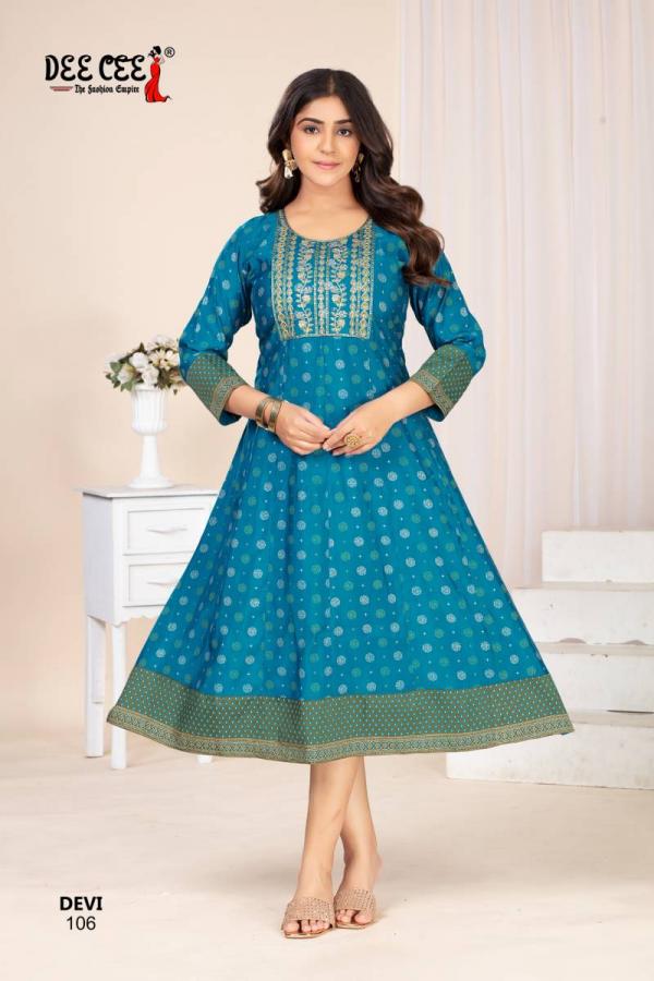 Deecee Devi Vol 2 Chanderi Printed Long Flared Kurtis Collection
