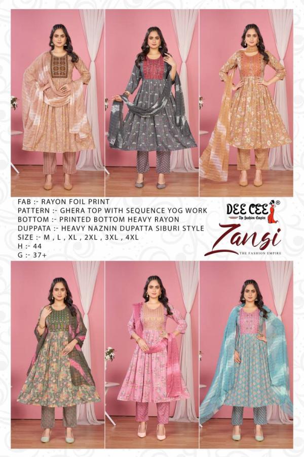 Deecee Zansi Rayon Foil Printed Kurti Bottom With Dupatta