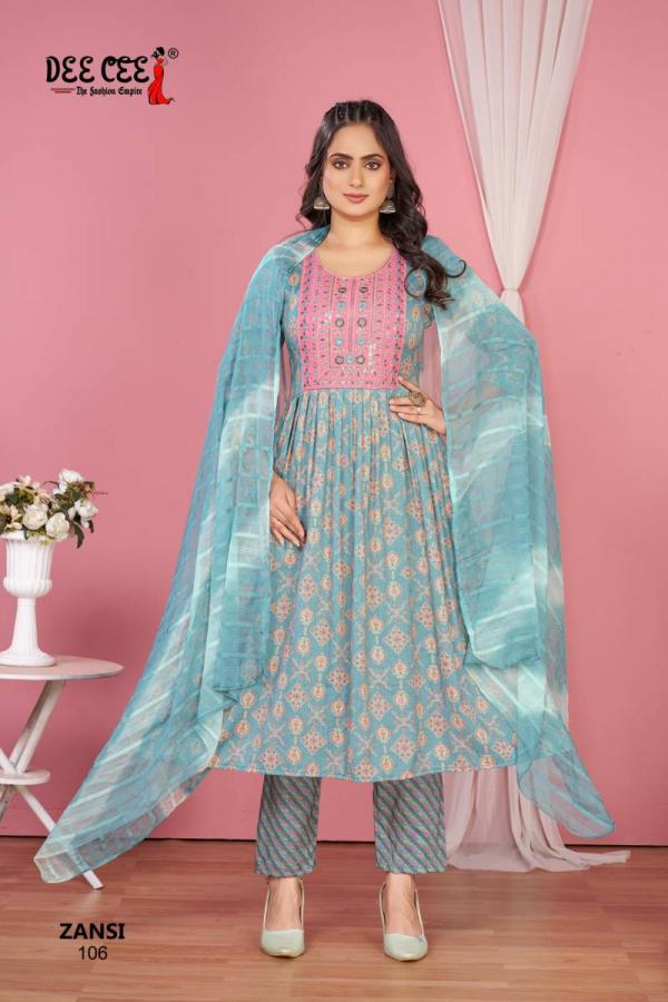 Deecee Zansi Rayon Foil Printed Kurti Bottom With Dupatta