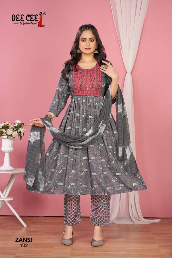 Deecee Zansi Rayon Foil Printed Kurti Bottom With Dupatta