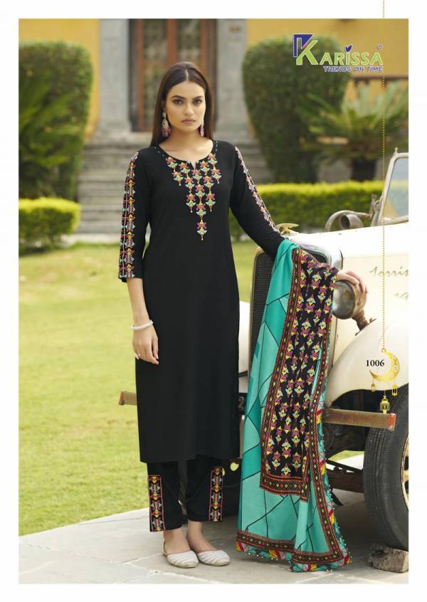 Karissa Anika Thread Work Kurti Bottom With Dupatta Collection
