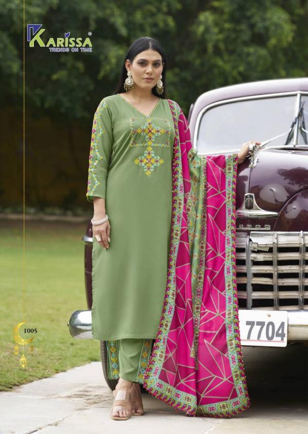Karissa Anika Thread Work Kurti Bottom With Dupatta Collection