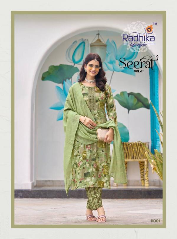 Radhika Seerat Vol 11 Rayon Capsule Foil Printed Ready Made Collection