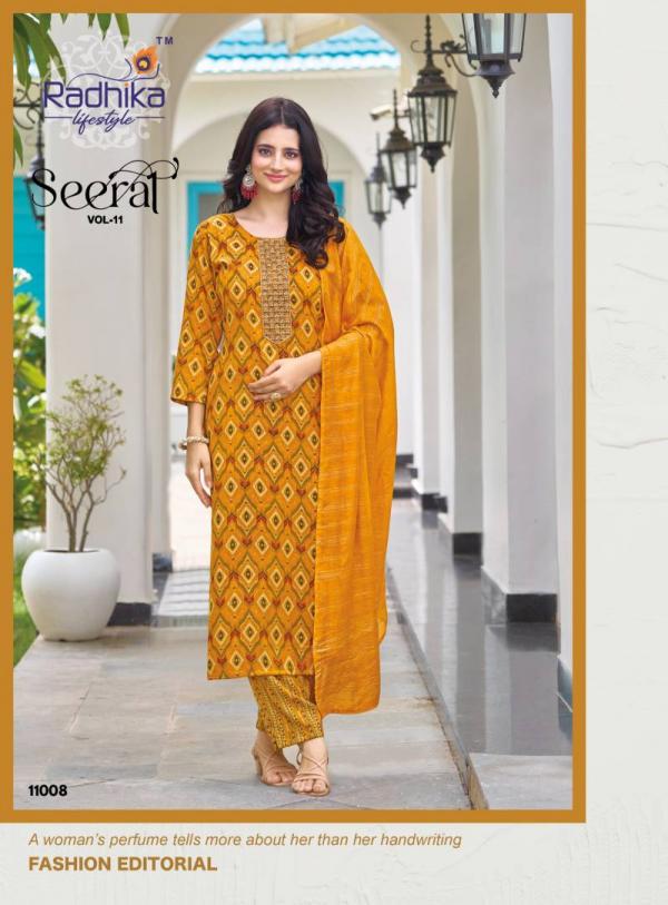 Radhika Seerat Vol 11 Rayon Capsule Foil Printed Ready Made Collection