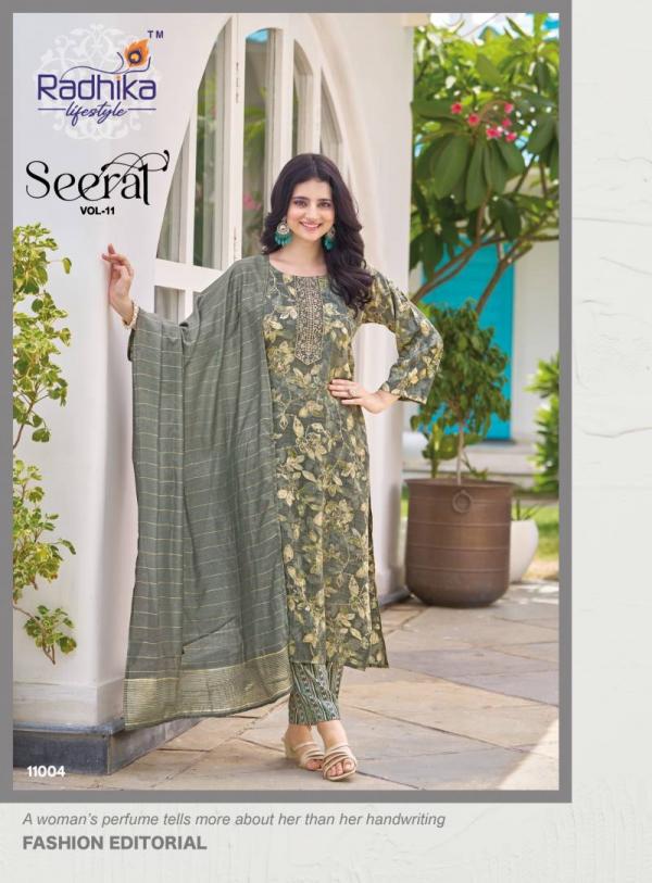 Radhika Seerat Vol 11 Rayon Capsule Foil Printed Ready Made Collection