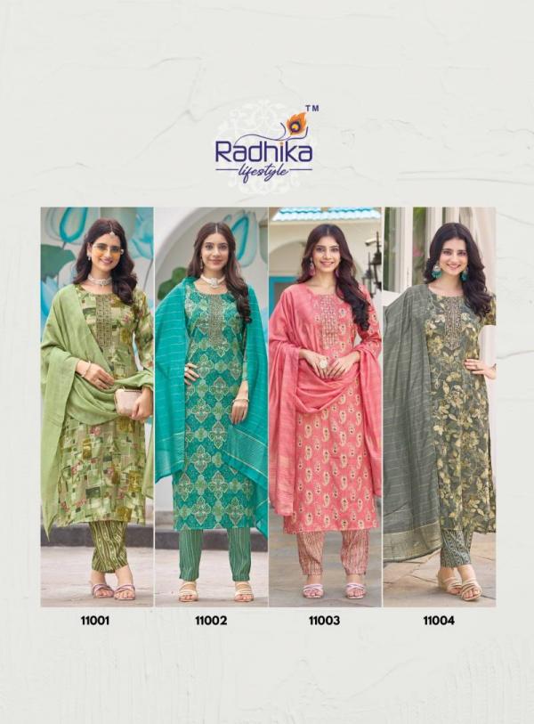 Radhika Seerat Vol 11 Rayon Capsule Foil Printed Ready Made Collection