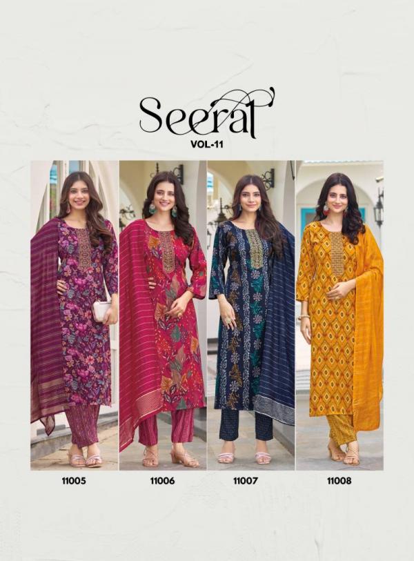 Radhika Seerat Vol 11 Rayon Capsule Foil Printed Ready Made Collection