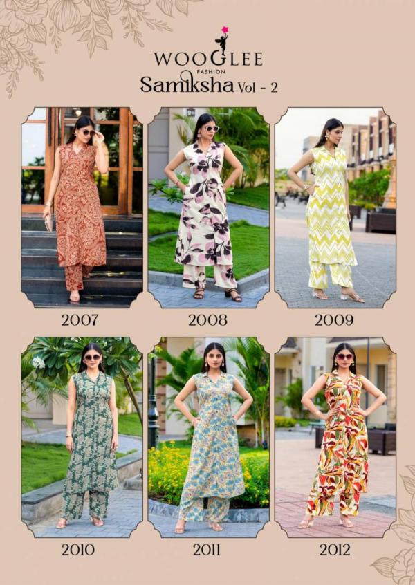 Wooglee Samiksha Vol 2 Rayon Printed Co Ord Set Collection