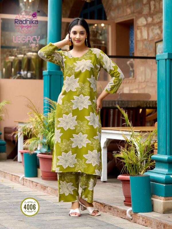 Radhika Legacy Vol 4 Rayon Printed Co Ord Set Collection