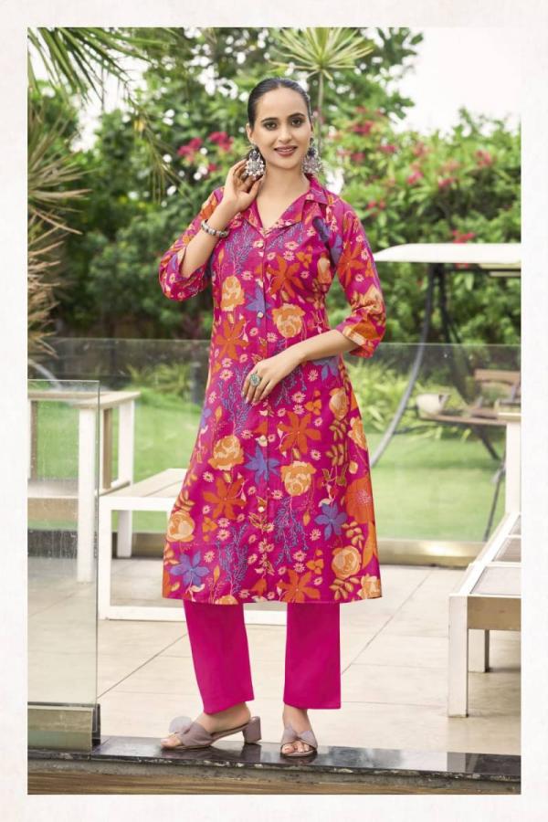 Ossm Rosy Vatican Discharge Printed Co Ord Set