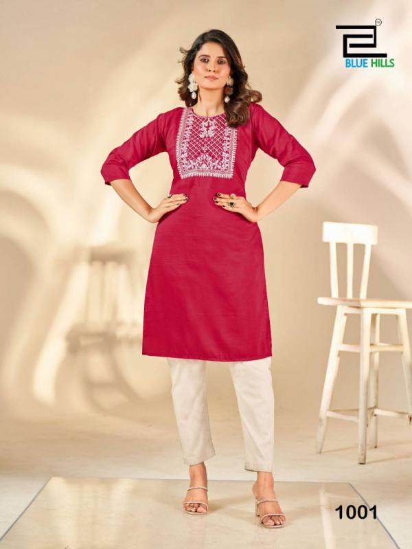 Blue Hills Sonia Soft Silk Thread Embroidered Kurti