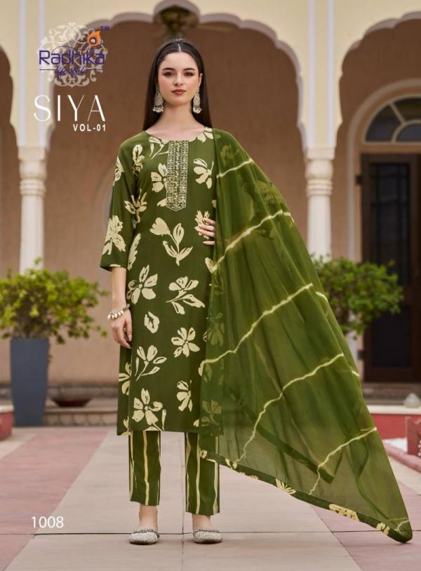 Radhika Siya Vol 1 Rayon Foil Printed Readymade Collection