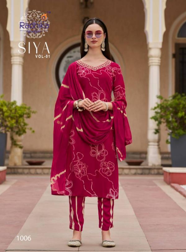 Radhika Siya Vol 1 Rayon Foil Printed Readymade Collection