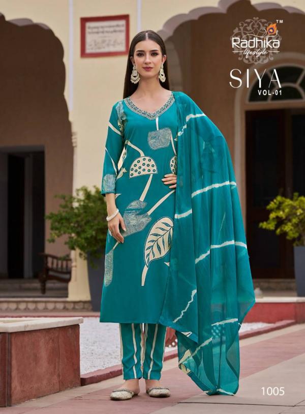 Radhika Siya Vol 1 Rayon Foil Printed Readymade Collection