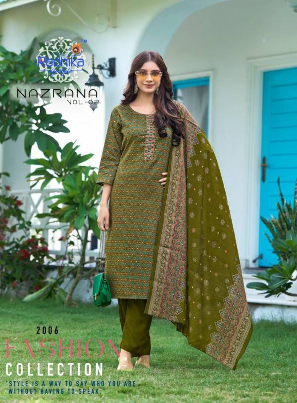 Radhika Nazrana Vol 2 Jam Satin Kurti Bottom With Dupatta