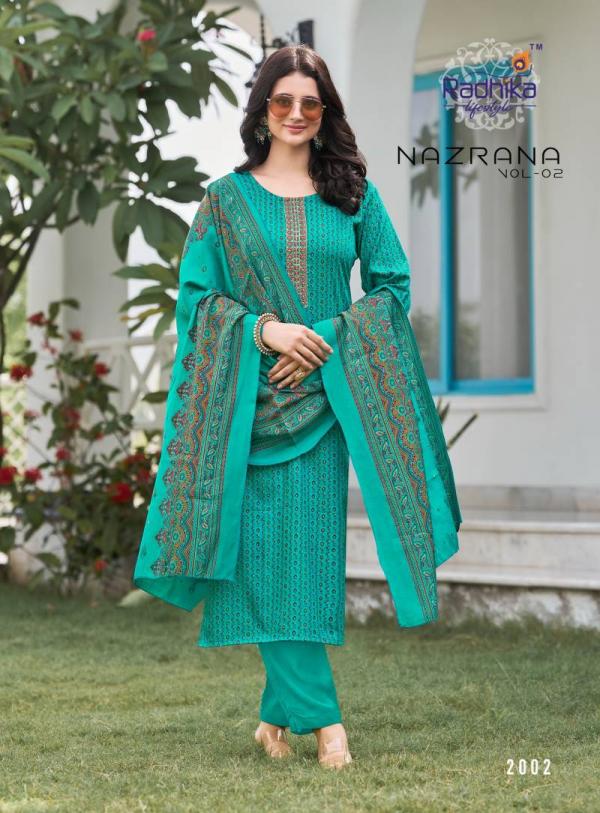 Radhika Nazrana Vol 2 Jam Satin Kurti Bottom With Dupatta
