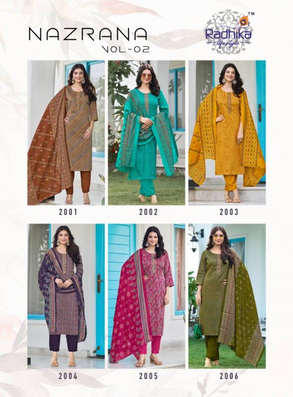 Radhika Nazrana Vol 2 Jam Satin Kurti Bottom With Dupatta