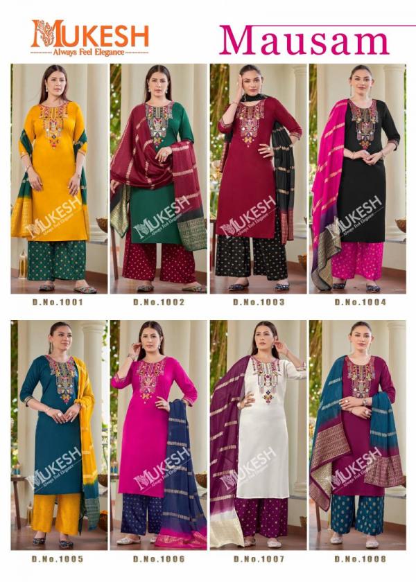 Mukesh Mausam Rayon Embroidered Top Bottom With Dupatta