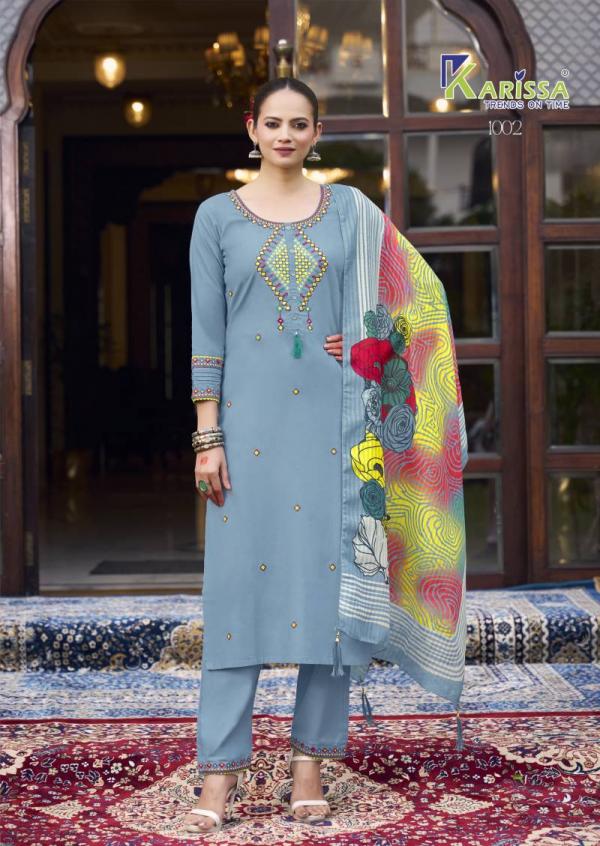 Karissa Sania Cotton Thread Work Kurti Bottom With Dupatta