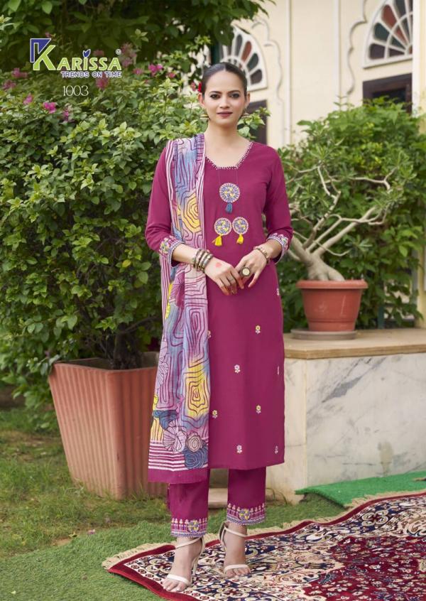 Karissa Sania Cotton Thread Work Kurti Bottom With Dupatta