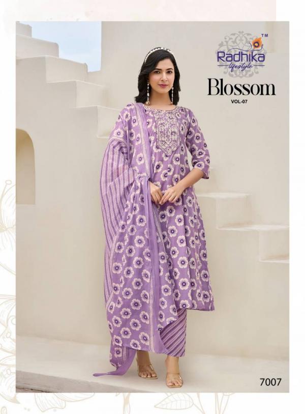 Radhika Blossom Vol 7 Cotton Printed Kurti Bottom With Dupatta