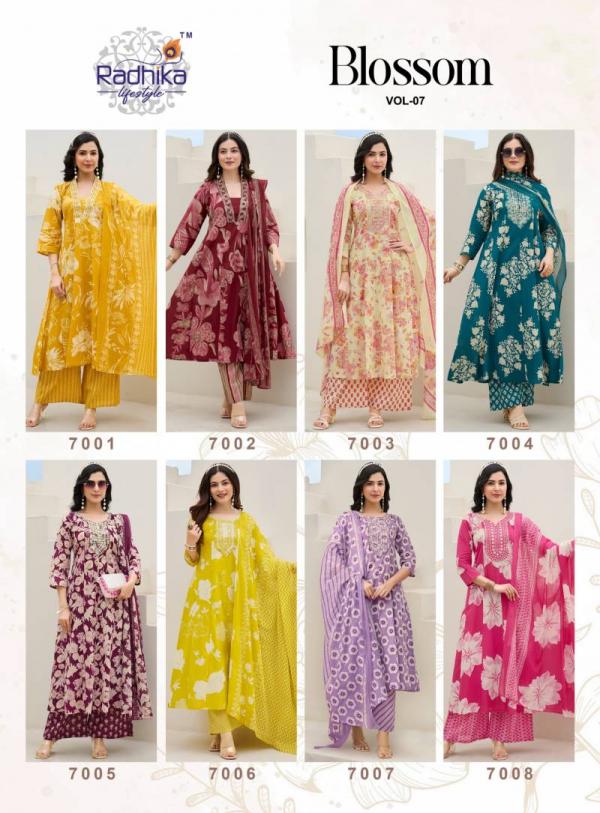 Radhika Blossom Vol 7 Cotton Printed Kurti Bottom With Dupatta