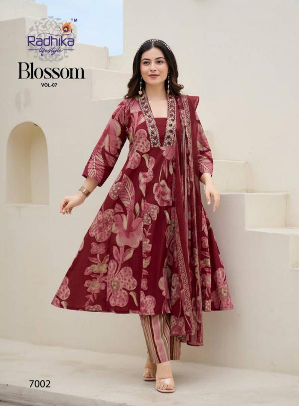 Radhika Blossom Vol 7 Cotton Printed Kurti Bottom With Dupatta