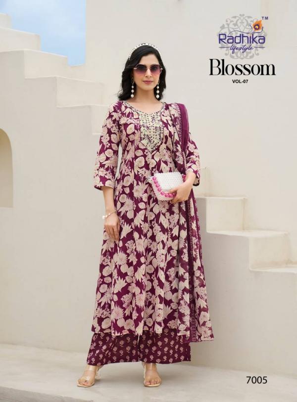 Radhika Blossom Vol 7 Cotton Printed Kurti Bottom With Dupatta