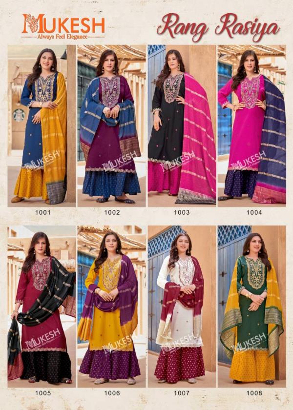Mukesh Rang Rasiya Rayon Embroidered Readymade Collection