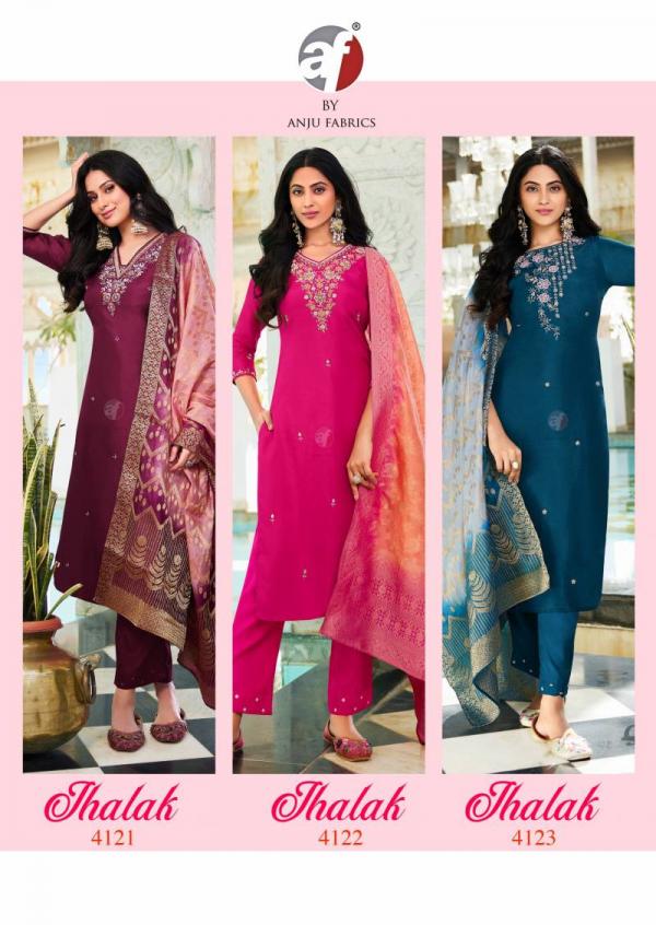 Af Jhalak Dola Silk Kurti Bottom With Dupatta Collection