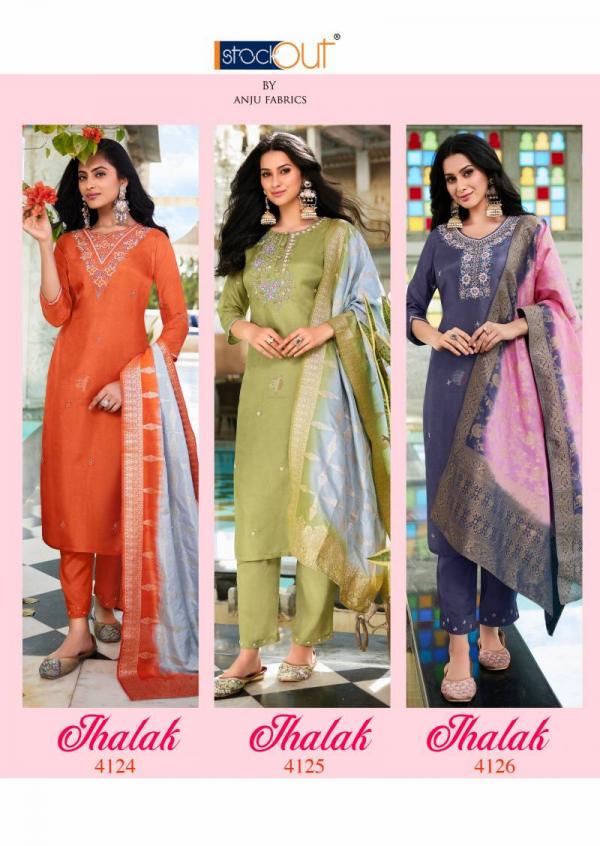 Af Jhalak Dola Silk Kurti Bottom With Dupatta Collection