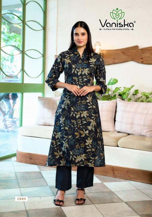 Vaniska Flower Velly Vol 1 Vatican Print Aline Kurti With Bottom