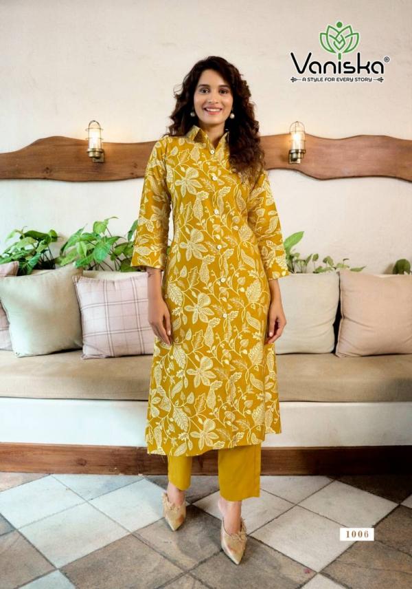 Vaniska Flower Velly Vol 1 Vatican Print Aline Kurti With Bottom