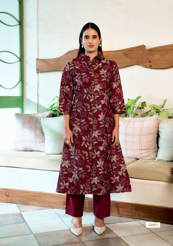 Vaniska Flower Velly Vol 1 Vatican Print Aline Kurti With Bottom