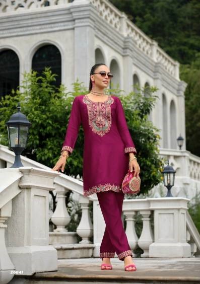 Lily And Lali Anora Tusser Silk With Lining Co Ord Set
