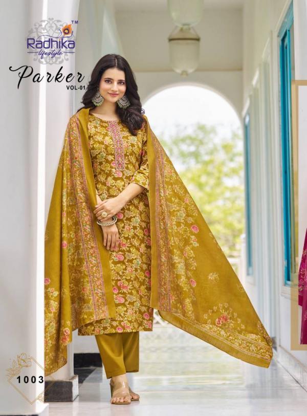 Radhika Parker Vol 1 Jam Satin Kurti Bottom With Dupatta