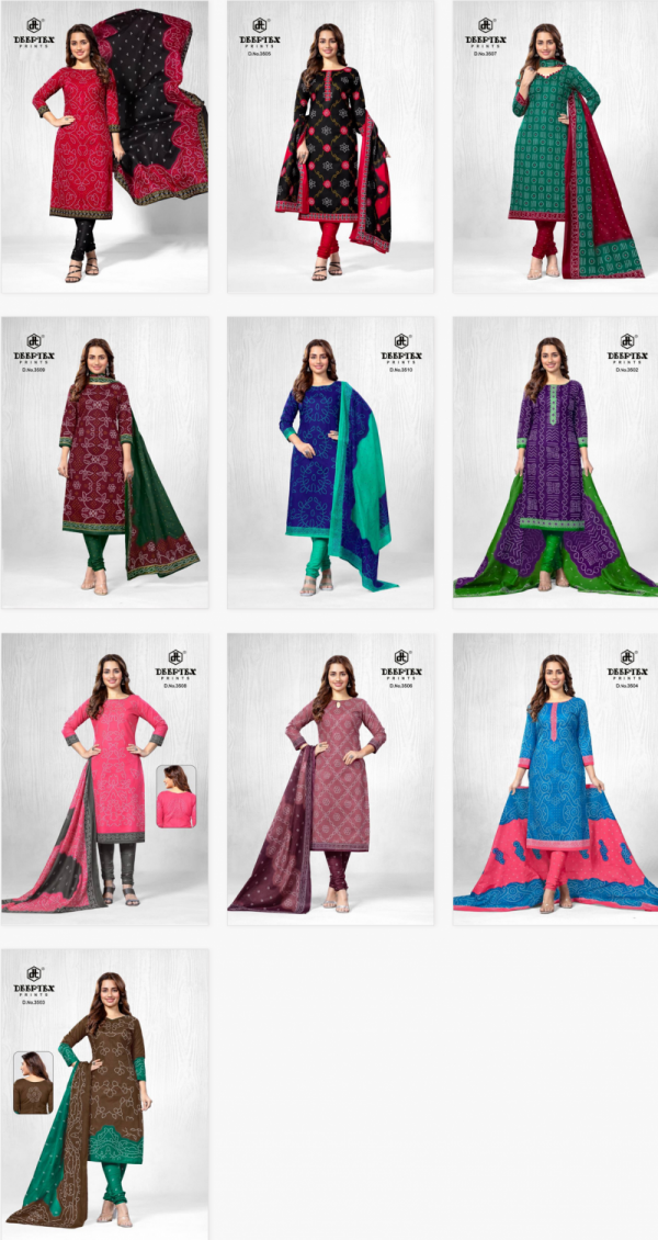 Deeptex Classic Chunaris Vol 35 Bandhani Printed Dress Material