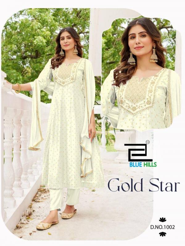Blue Hills Gold Star Rayon Embroidered Readymade Collection