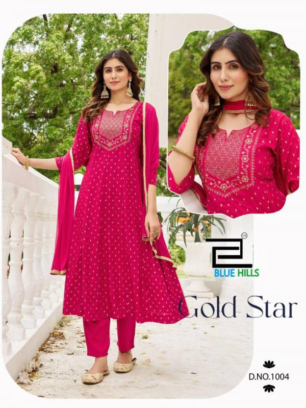 Blue Hills Gold Star Rayon Embroidered Readymade Collection