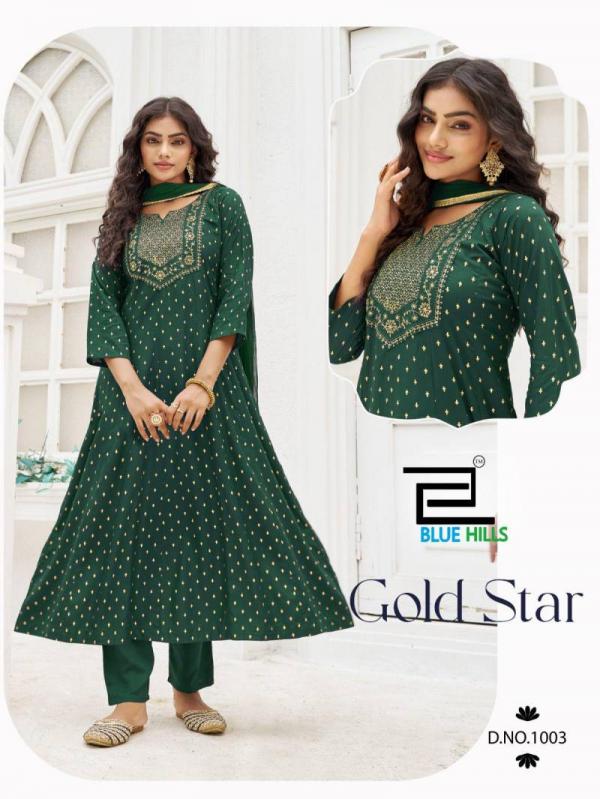 Blue Hills Gold Star Rayon Embroidered Readymade Collection